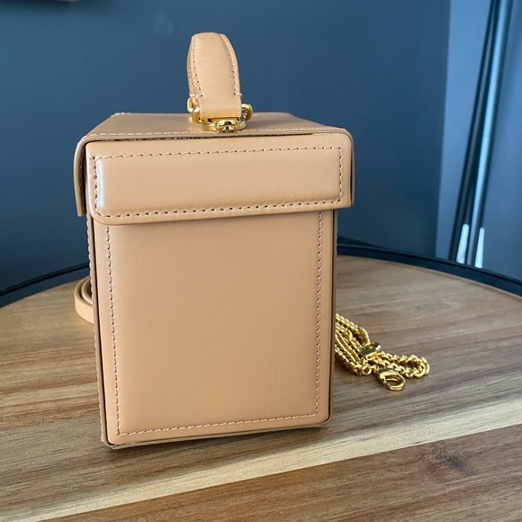 Mark Cross Grace CUBE BOX Bag Beige NEW Leather Cross Body Mini Bag AUTHENTIC 🥰 - Picture 4 of 14